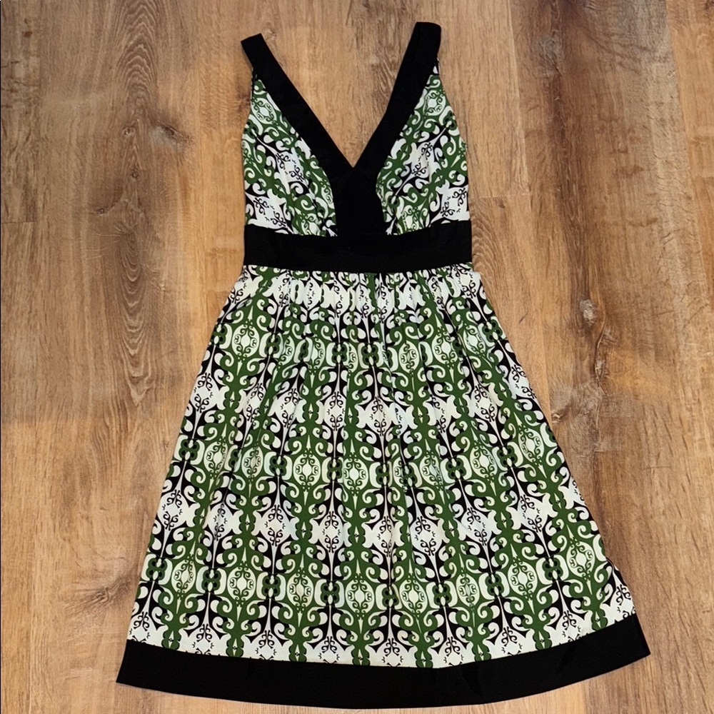 Elegant Green and Black Dress